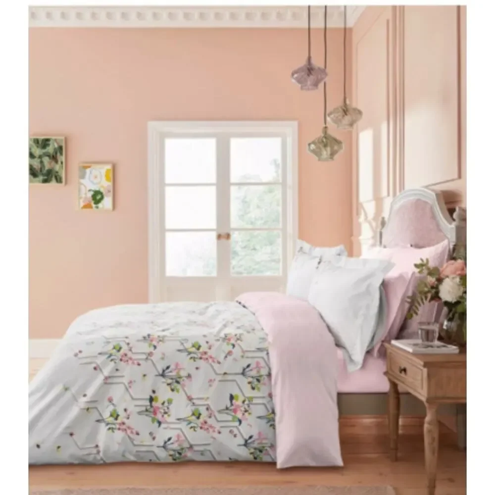 Ted Baker Peppermint Queen Duvet Cover Grey/Pink/Floral